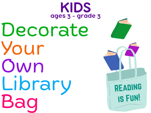Decorate your own library bag program logo