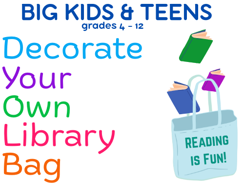 Decorate your own library bag program logo